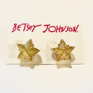 Betsey Johnson Glitter/Confetti Star Earrings